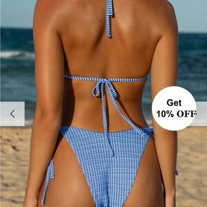 Blue Gingham Bikini Set